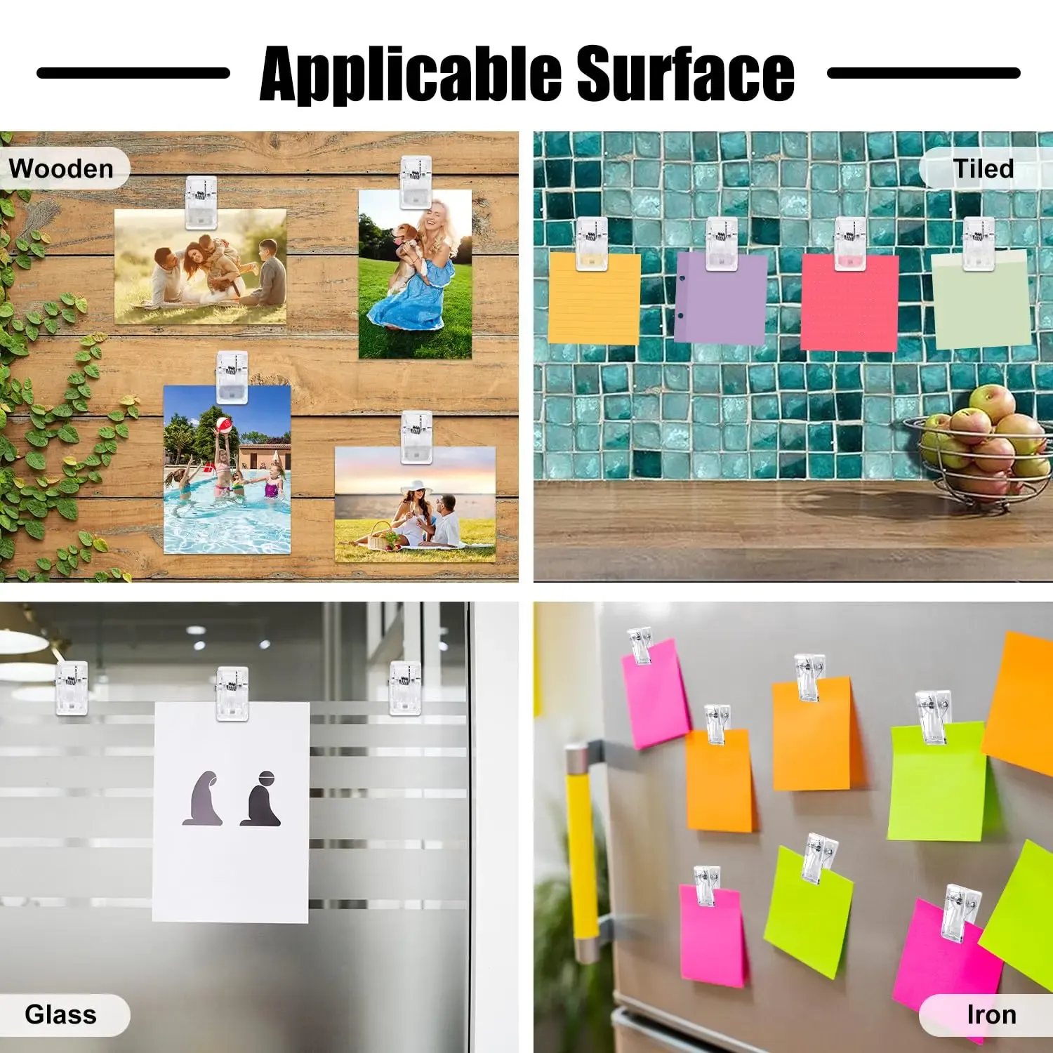 Lot de 20 clips muraux auto-adhésifs en plastique pour tapisserie 4