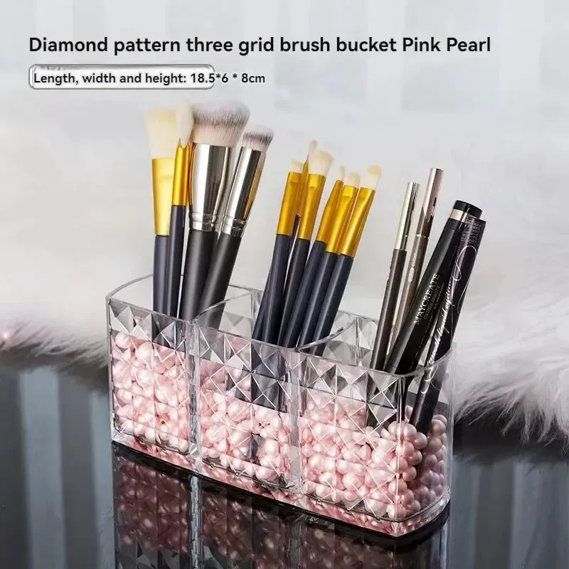 Porte-pinceaux de maquillage en acrylique, boîte de rangement transparente pour cosmétiques, organisateur de bureau pour rouge à lèvres, vernis à ongles et présentoir à bijoux 2