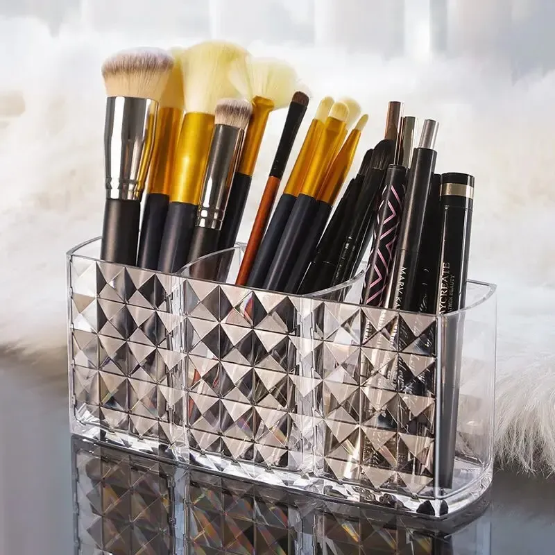 Porte-pinceaux de maquillage en acrylique, boîte de rangement transparente pour cosmétiques, organisateur de bureau pour rouge à lèvres, vernis à ongles et présentoir à bijoux 5