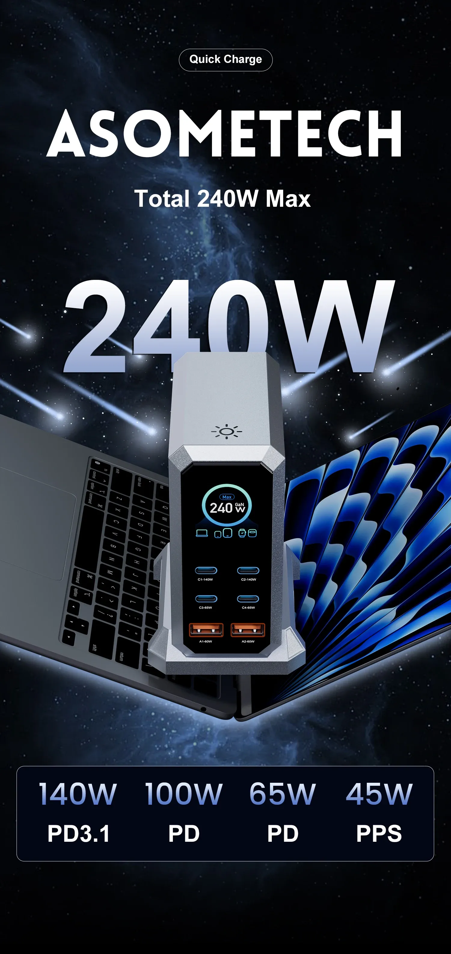Charge rapide pour plusieurs appareils