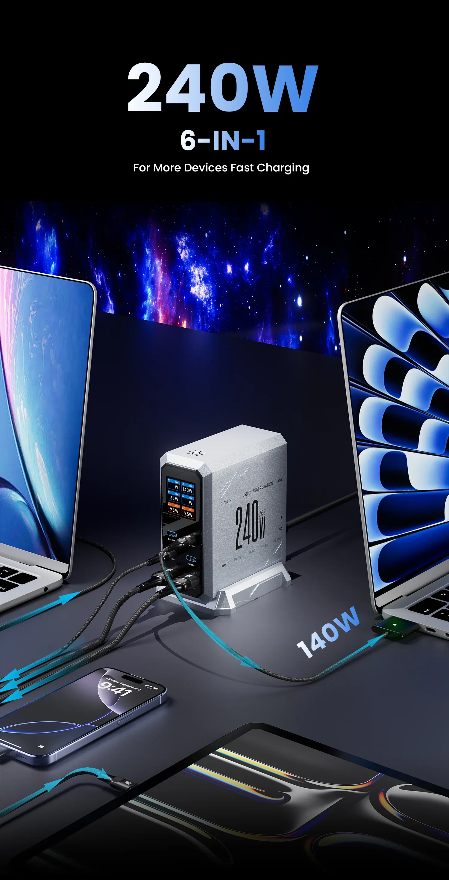 Charge rapide pour plusieurs appareils