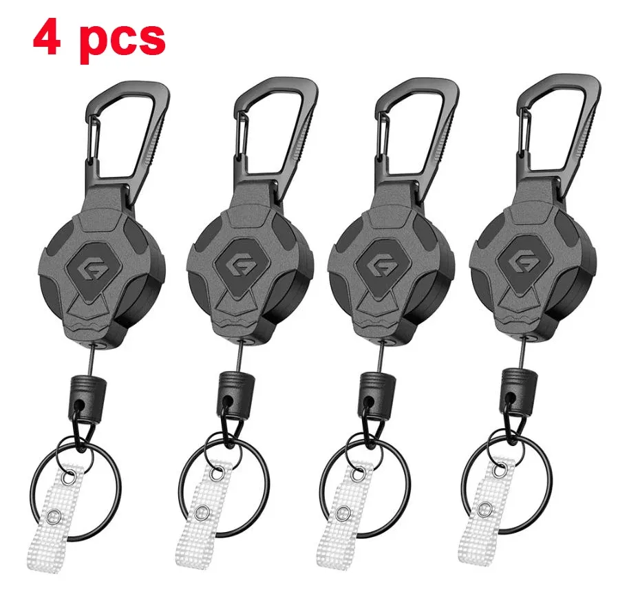 Porte-clés rétractable GITFOS robuste avec porte-badge tactique, sangle et clip pour téléphone 10