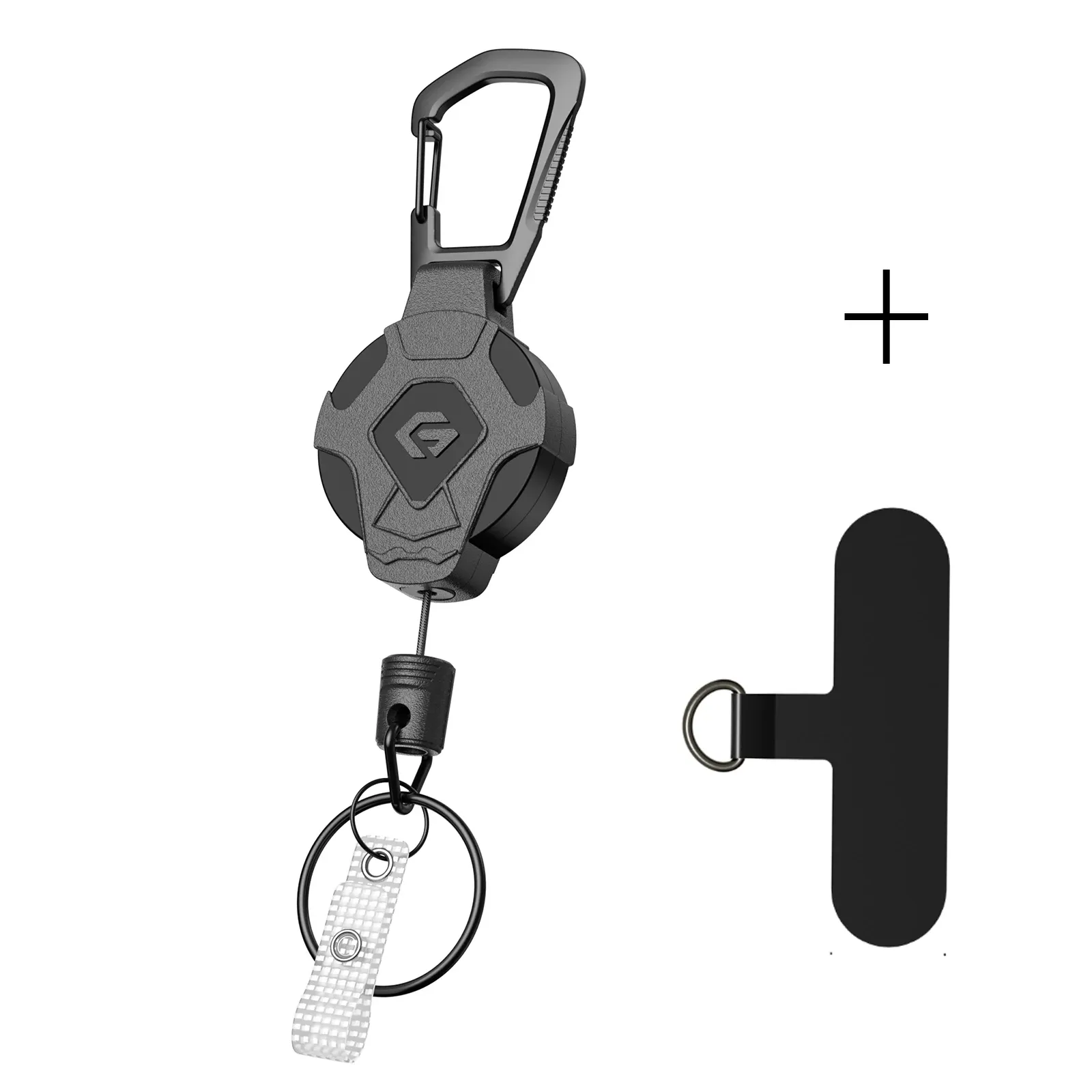 Porte-clés rétractable GITFOS robuste avec porte-badge tactique, sangle et clip pour téléphone 8