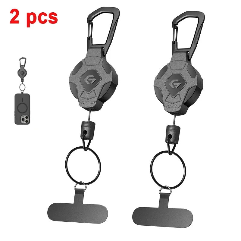 Porte-clés rétractable GITFOS robuste avec porte-badge tactique, sangle et clip pour téléphone 9