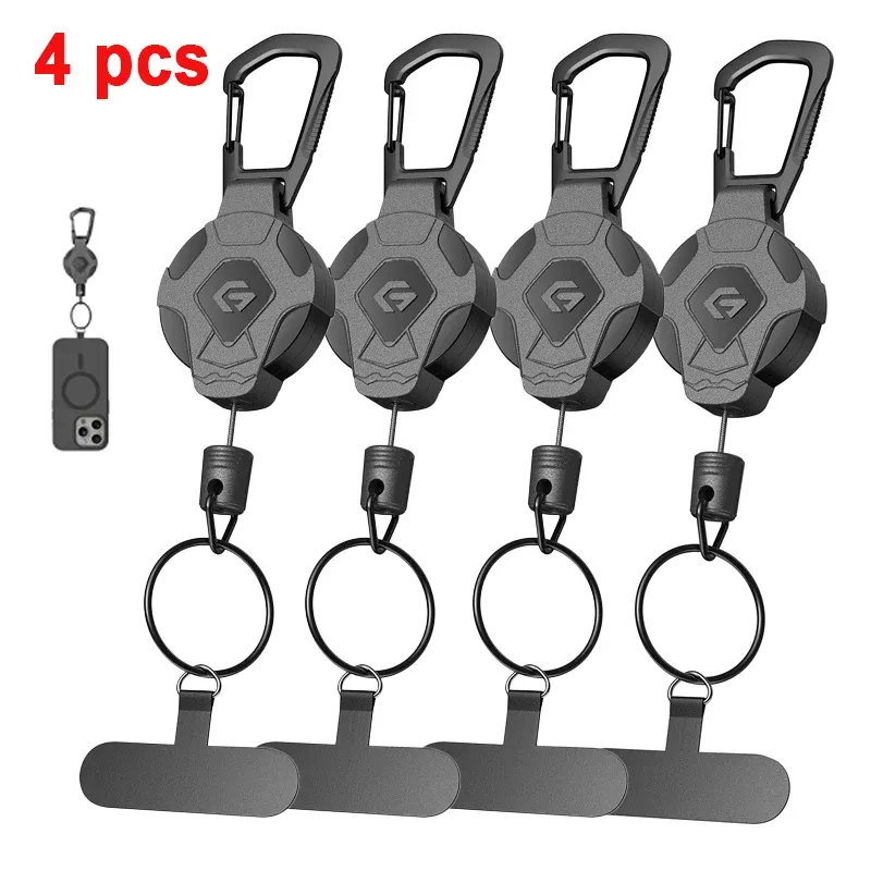 Porte-clés rétractable GITFOS robuste avec porte-badge tactique, sangle et clip pour téléphone 12