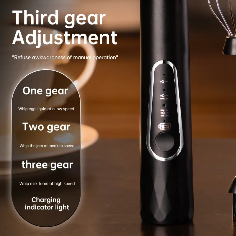 Mousseur à lait électrique portable rechargeable pour café et latte 3