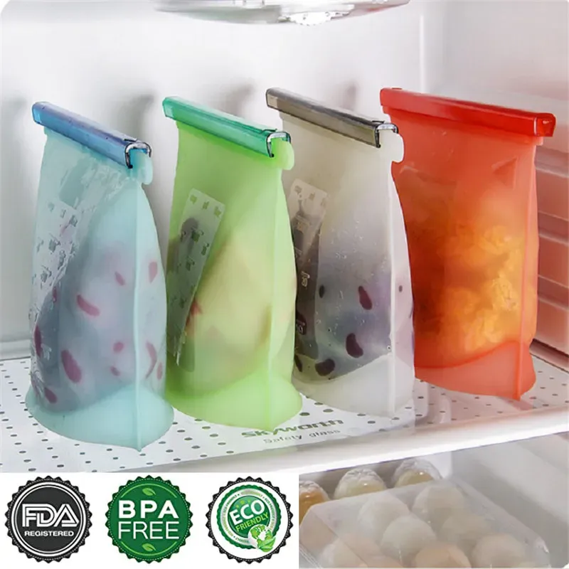 Sacs alimentaires réutilisables en silicone