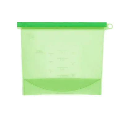 Sac alimentaire réutilisable en silicone, hermétique et de qualité alimentaire, pour légumes, liquides, collations et viande 10