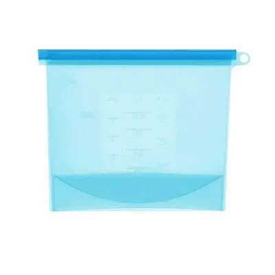 Sac alimentaire réutilisable en silicone, hermétique et de qualité alimentaire, pour légumes, liquides, collations et viande 9
