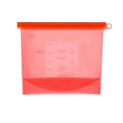 Sac alimentaire réutilisable en silicone, hermétique et de qualité alimentaire, pour légumes, liquides, collations et viande 7
