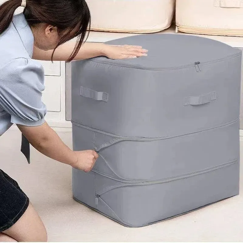 Sac de rangement auto-compressible et robuste pour vêtements, couvertures et édredons 4