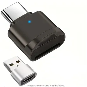Lecteur de carte mémoire micro SD/TF USB-C OTG avec adaptateur USB-A et indicateur LED pour téléphone portable 9