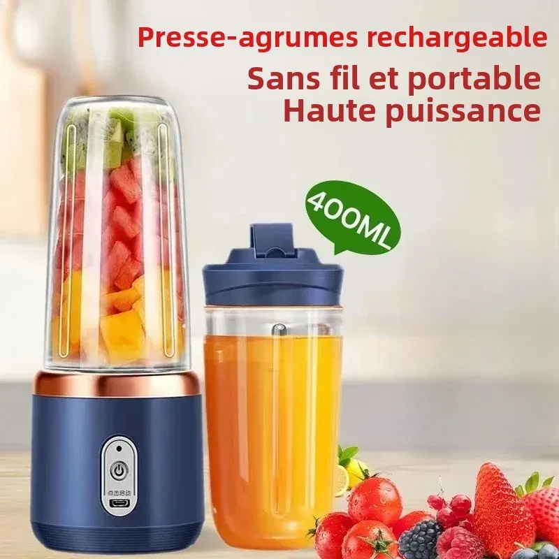 Presse-agrumes électrique portable USB, 400 ml, 6 coloris, mixeur smoothie et milkshake - Image 1