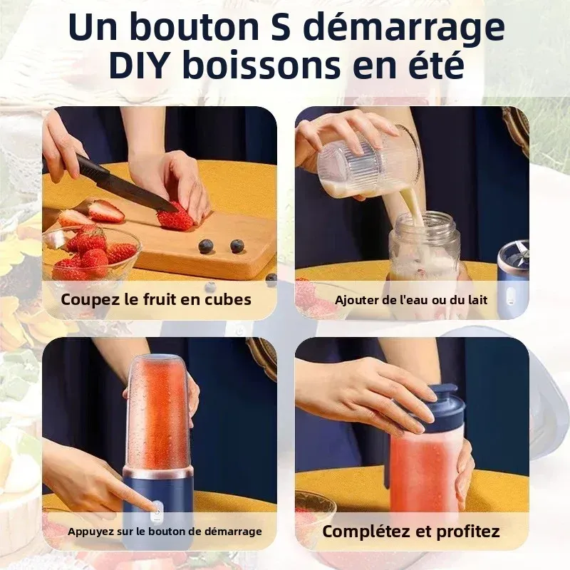 Presse-agrumes électrique portable USB, 400 ml, 6 coloris, mixeur smoothie et milkshake 2