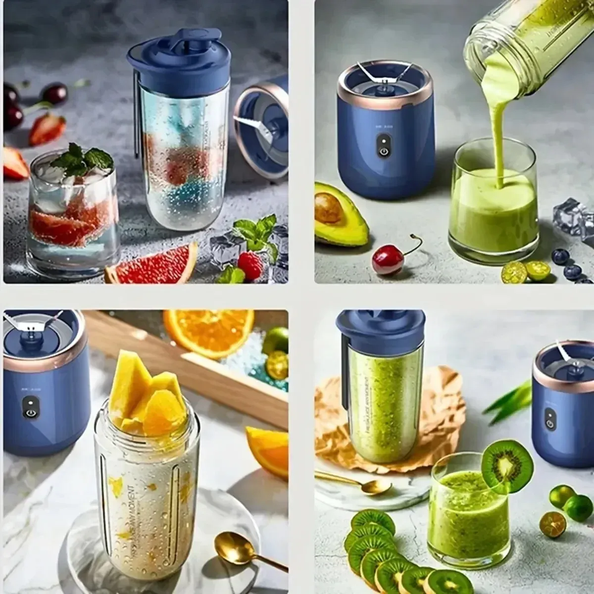Presse-agrumes électrique portable USB, 400 ml, 6 coloris, mixeur smoothie et milkshake 5