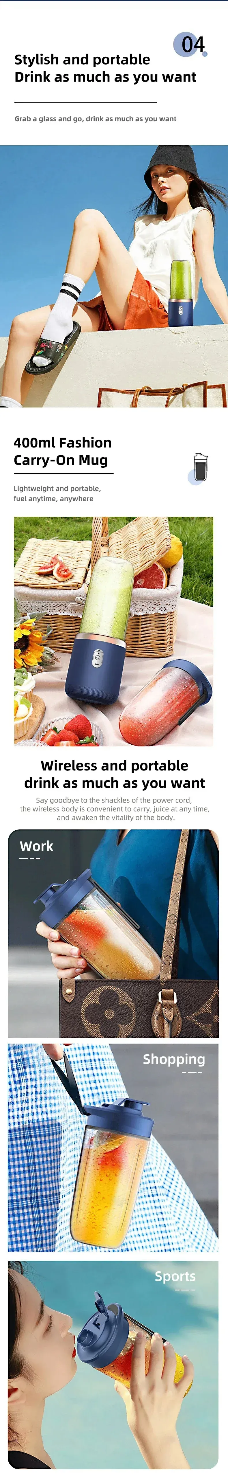 Détail du presse-agrumes électrique portable