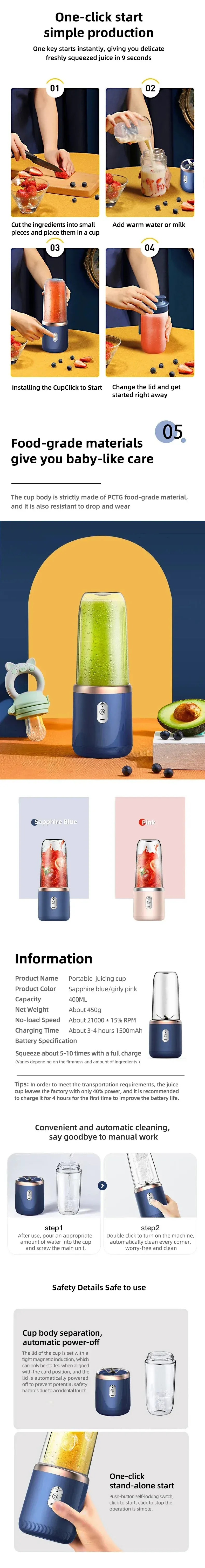 Presse-agrumes électrique portable en utilisation
