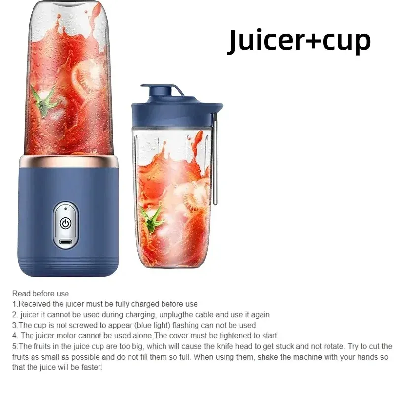 Presse-agrumes électrique portable USB, 400 ml, 6 coloris, mixeur smoothie et milkshake 7