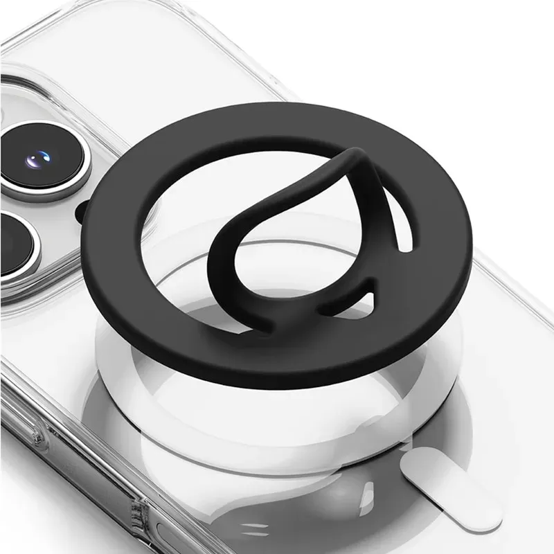 Étui en silicone double face avec support de poignée magnétique, compatible MagSafe pour iPhone 17 Air, 16e, 16, 15, 14, 13, 12, 11, Pro, Pro Max et Plus 1
