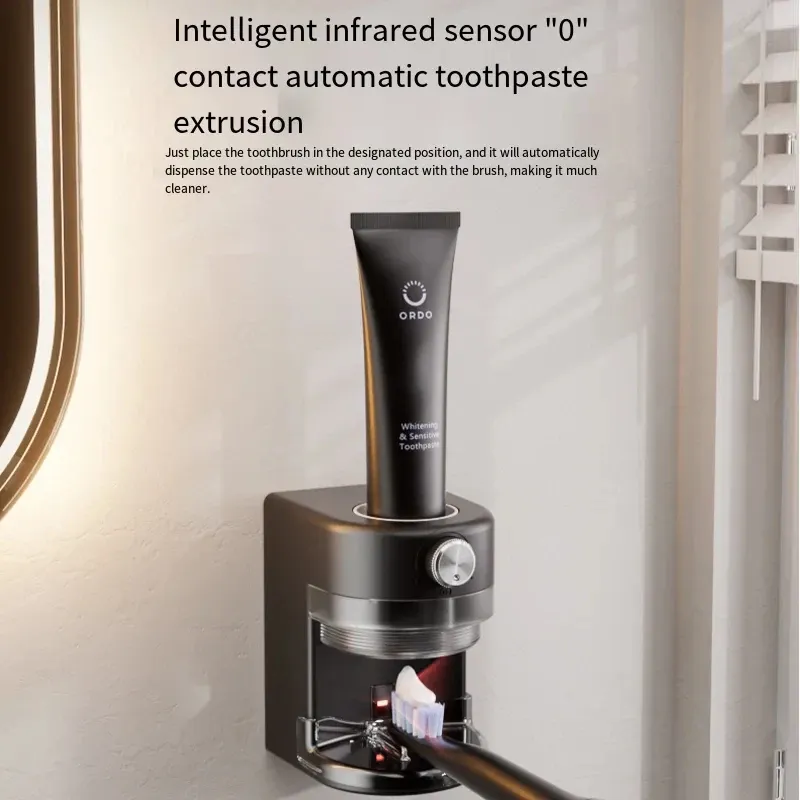 Distributeur automatique de dentifrice à induction, sans perçage, réglable et amovible, accessoire de salle de bain 2