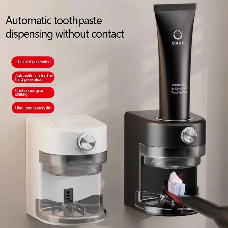 Distributeur automatique de dentifrice à induction, sans perçage, réglable et amovible, accessoire de salle de bain - Image 1