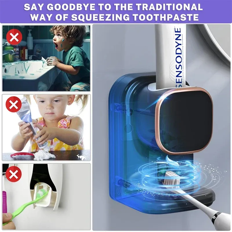 Distributeur automatique de dentifrice à induction, sans perçage, réglable et amovible, accessoire de salle de bain 6