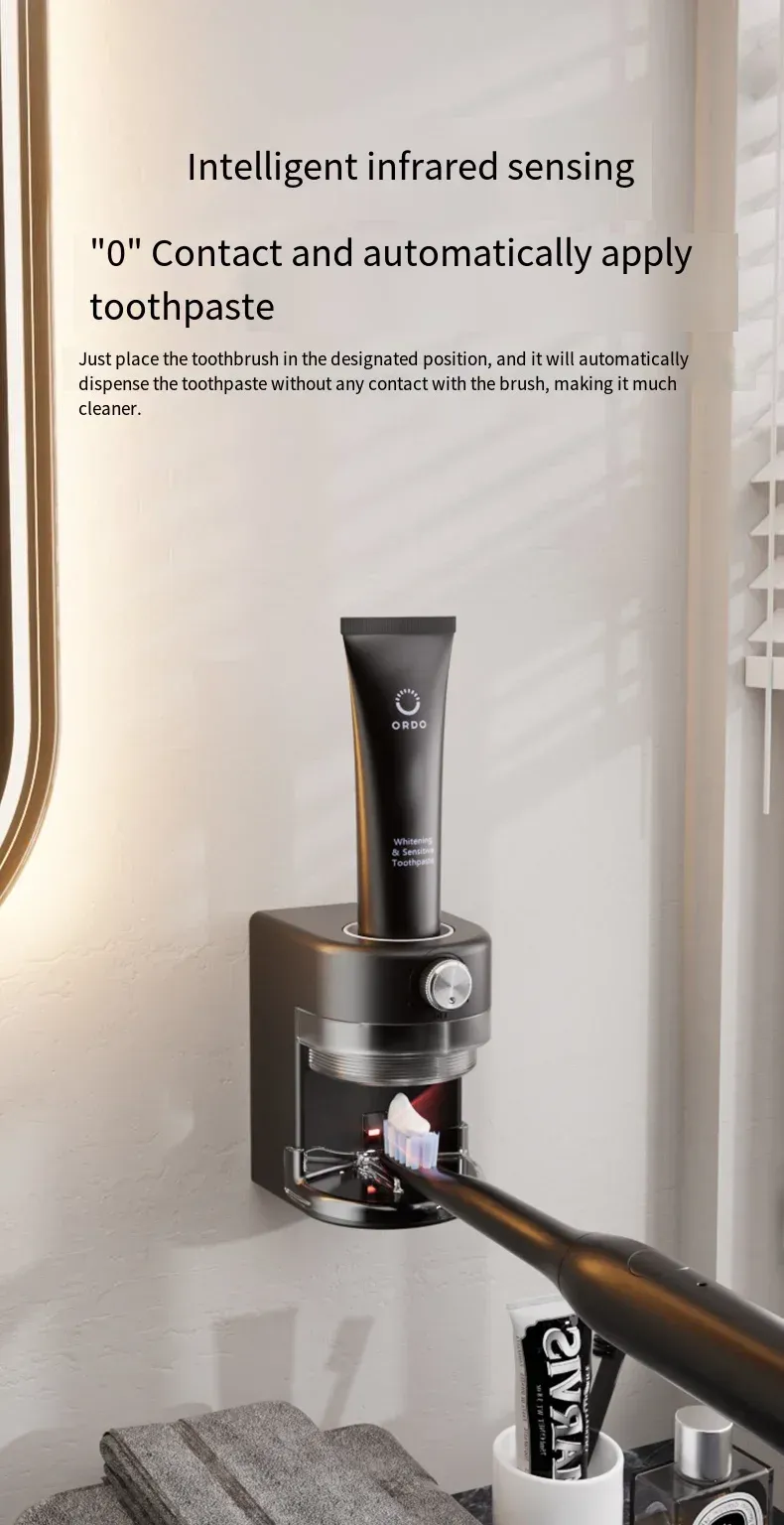 Distributeur de dentifrice en situation