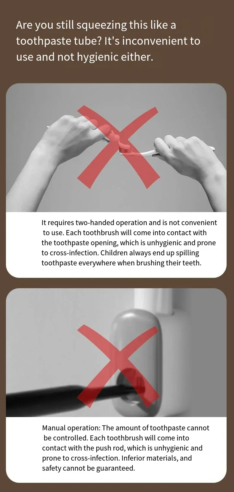 Vue détaillée du distributeur de dentifrice