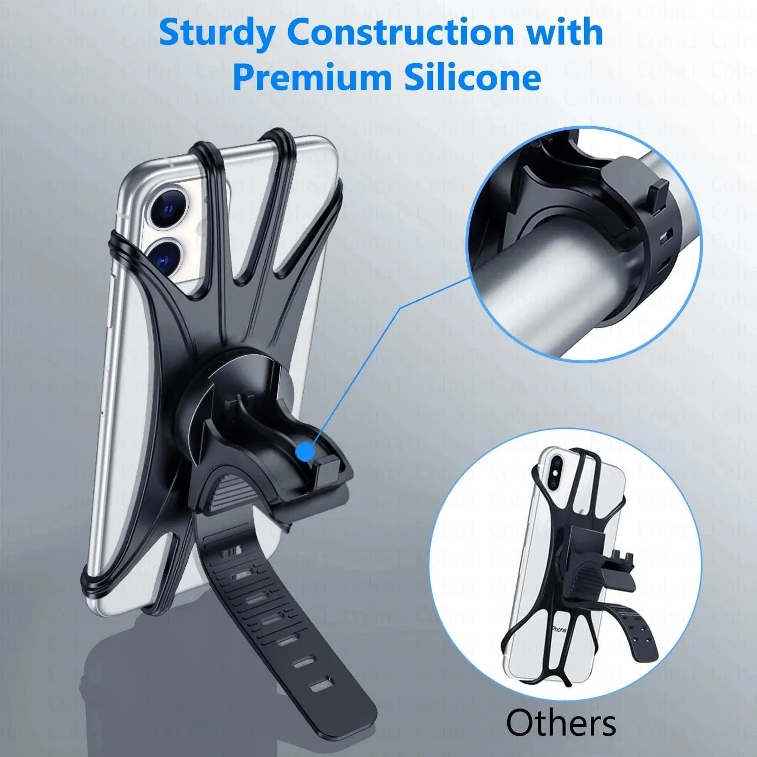 Support de téléphone portable pour vélo et moto, compatible iPhone, Samsung et Xiaomi 2