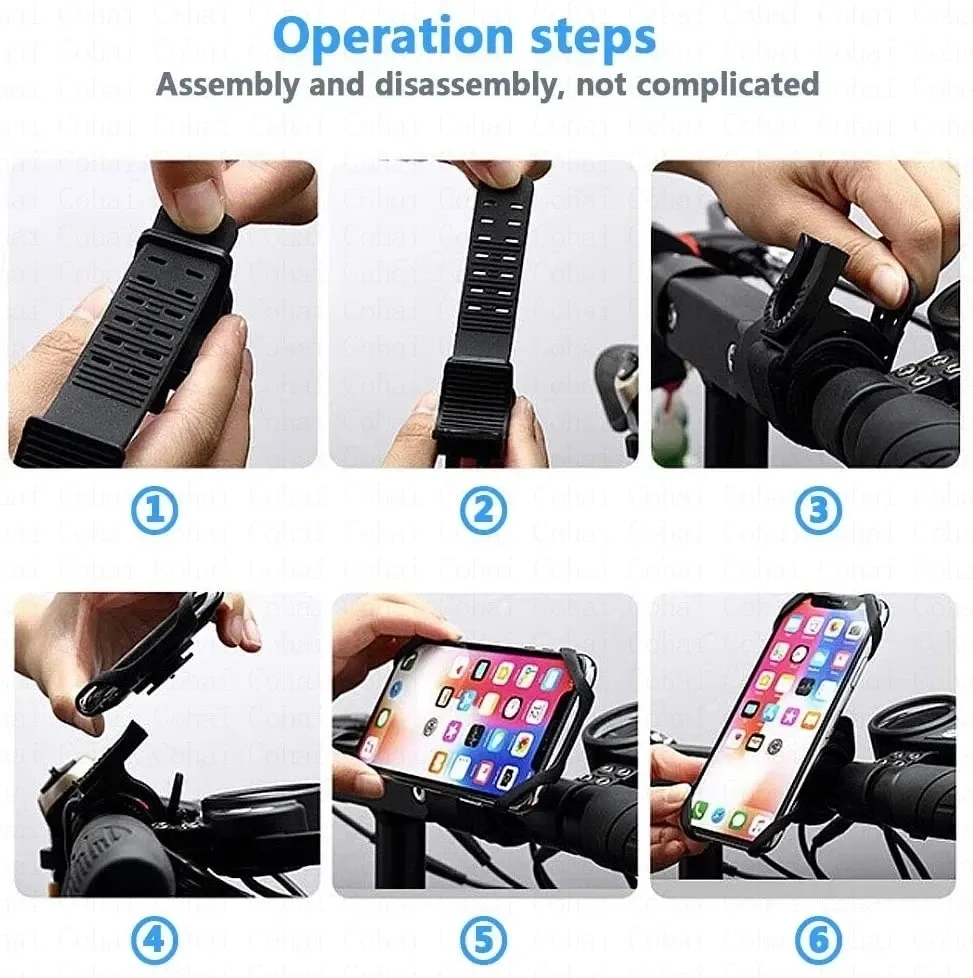 Support de téléphone portable pour vélo et moto, compatible iPhone, Samsung et Xiaomi 6