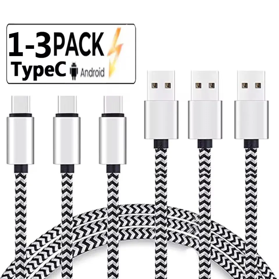 Câble USB Type-C en nylon tressé, vue d'ensemble