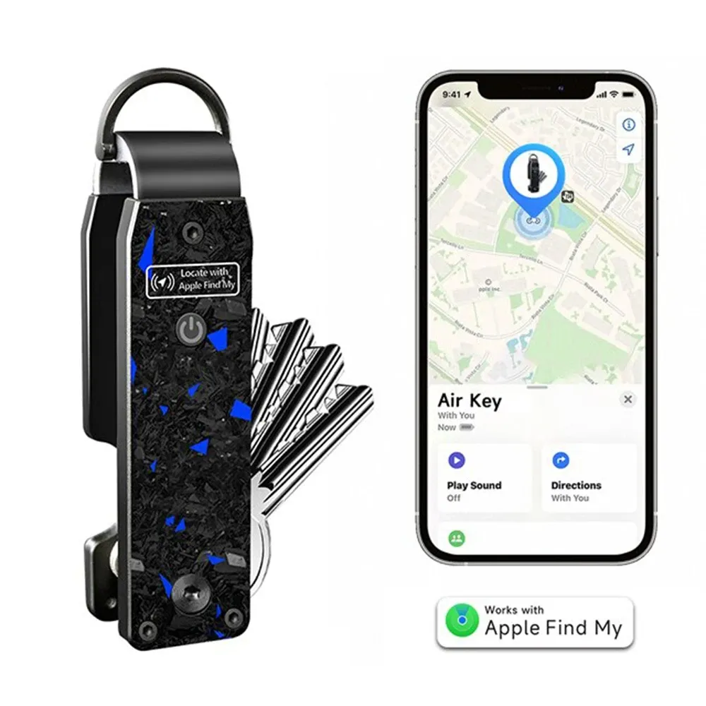 Porte-clés Air avec puce AirTag intégrée, compatible Apple Find My, pour voiture (iOS uniquement)