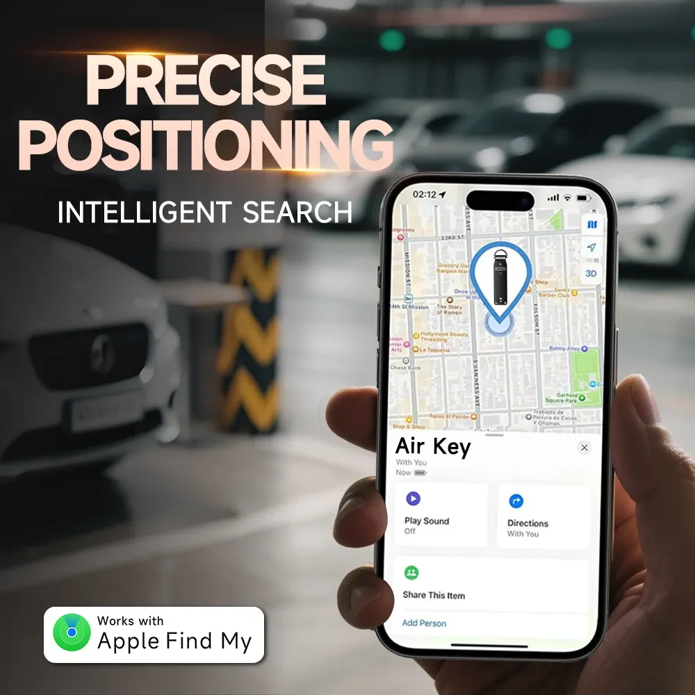Porte-clés Air avec puce AirTag intégrée, compatible Apple Find My, pour voiture (iOS uniquement) 3