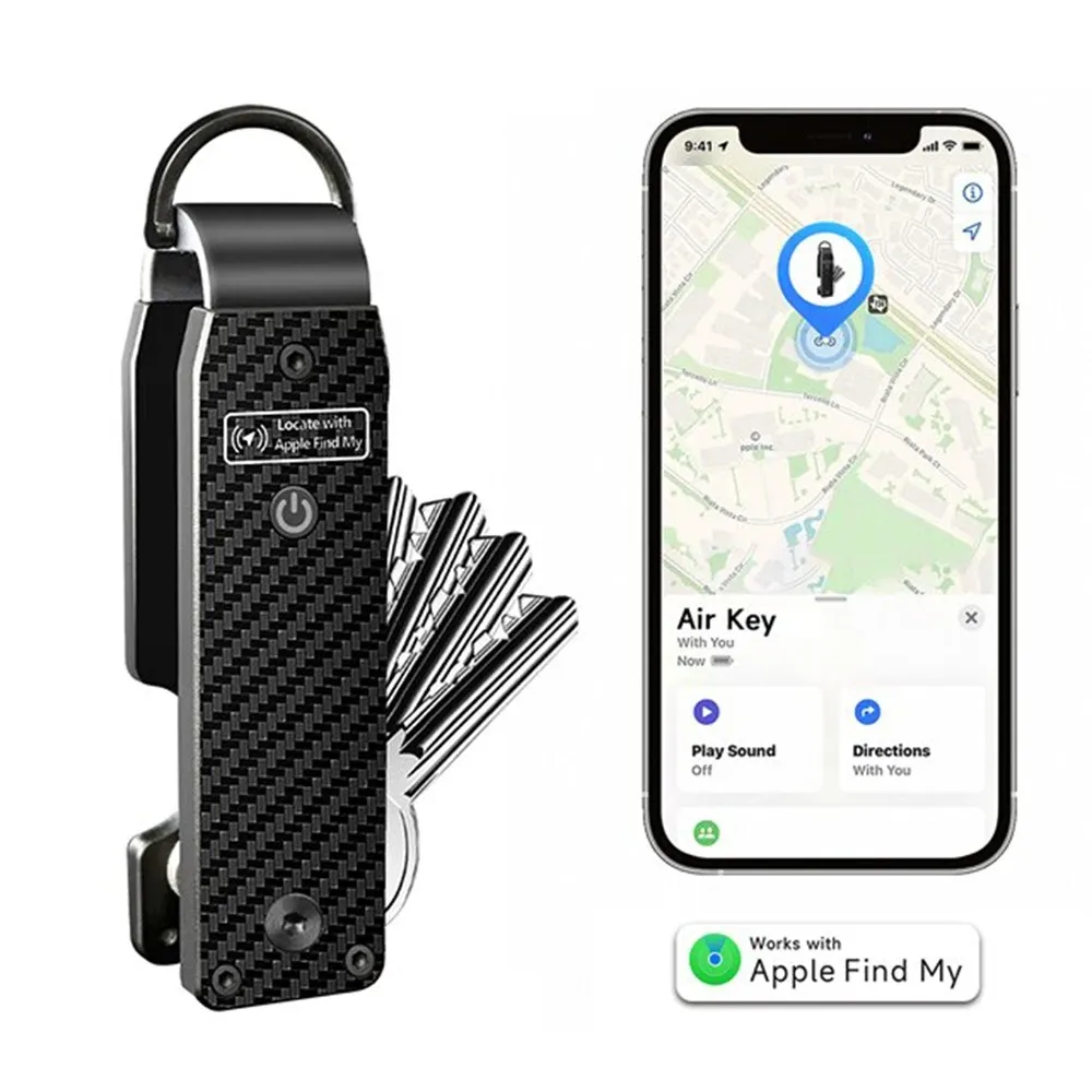 Porte-clés Air avec puce AirTag intégrée, compatible Apple Find My, pour voiture (iOS uniquement) 6