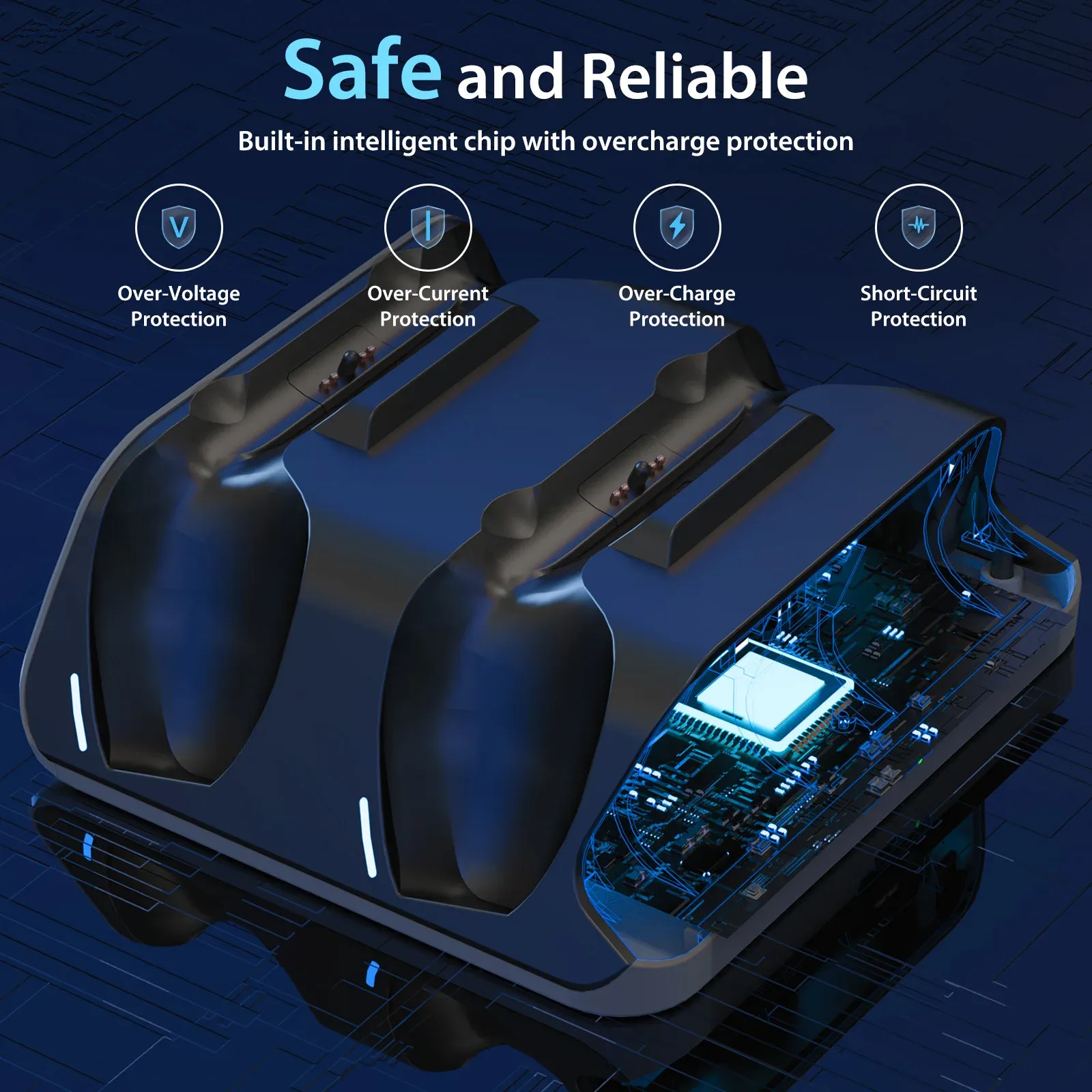 Station de charge rapide double pour manettes PS5 sans fil 4