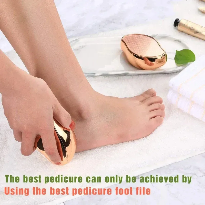 Lime à pieds en verre nano 2 en 1 pour talons gercés et callosités, outil de pédicure professionnel pour homme et femme 2