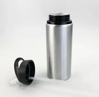 Bouteille en aluminium avec paille 600 ml, personnalisable avec logo ou photo 14