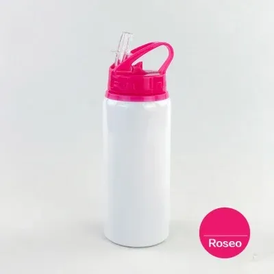 Bouteille en aluminium avec paille 600 ml, personnalisable avec logo ou photo 9