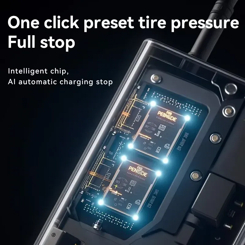 Gonfleur de pneus sans fil, compresseur d'air portable 150 PSI avec manomètre, pour voiture, vélo, moto et ballon 3