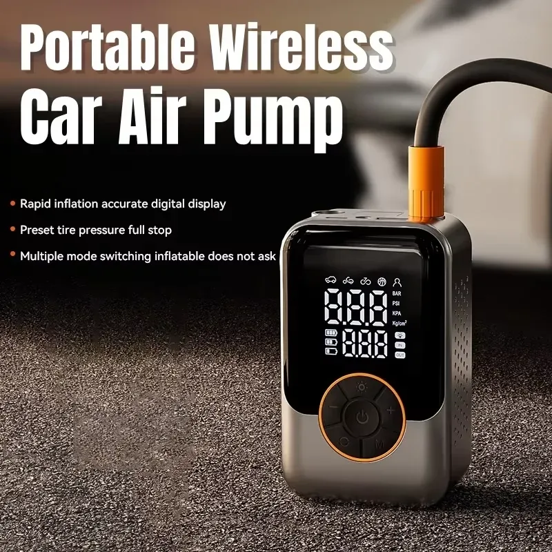 Gonfleur de pneus sans fil, compresseur d'air portable 150 PSI avec manomètre, pour voiture, vélo, moto et ballon 2