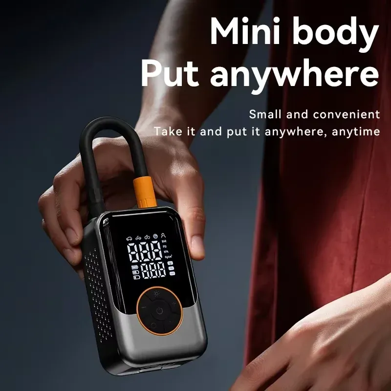 Gonfleur de pneus sans fil, compresseur d'air portable 150 PSI avec manomètre, pour voiture, vélo, moto et ballon 5