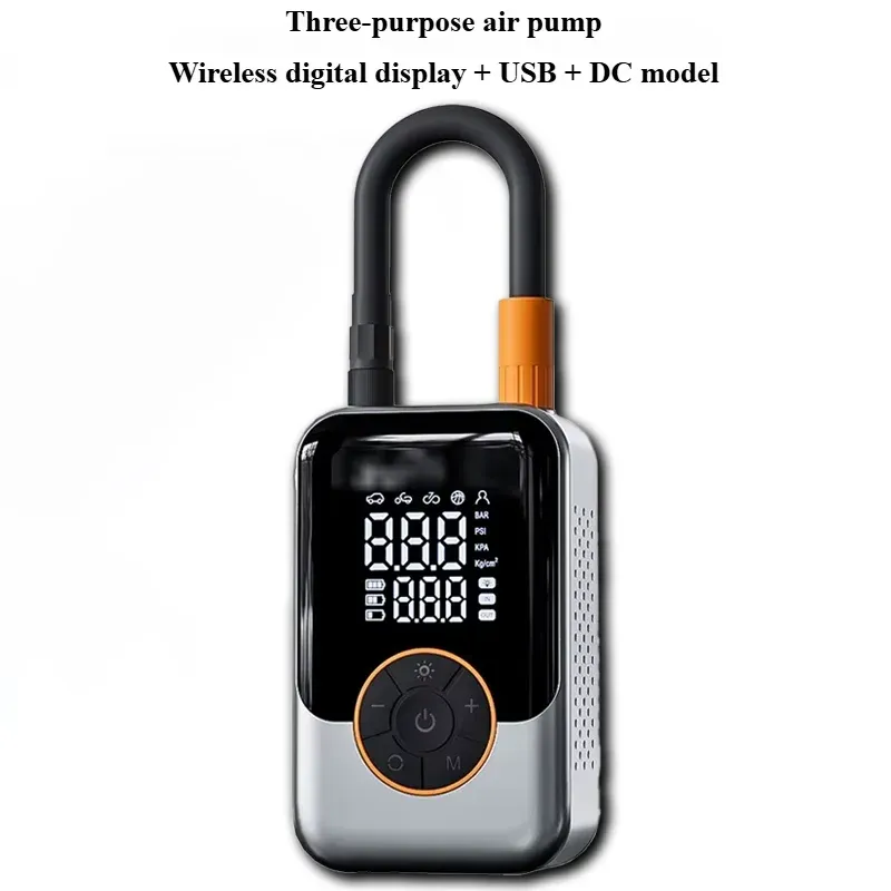 Gonfleur de pneus sans fil, compresseur d'air portable 150 PSI avec manomètre, pour voiture, vélo, moto et ballon 10