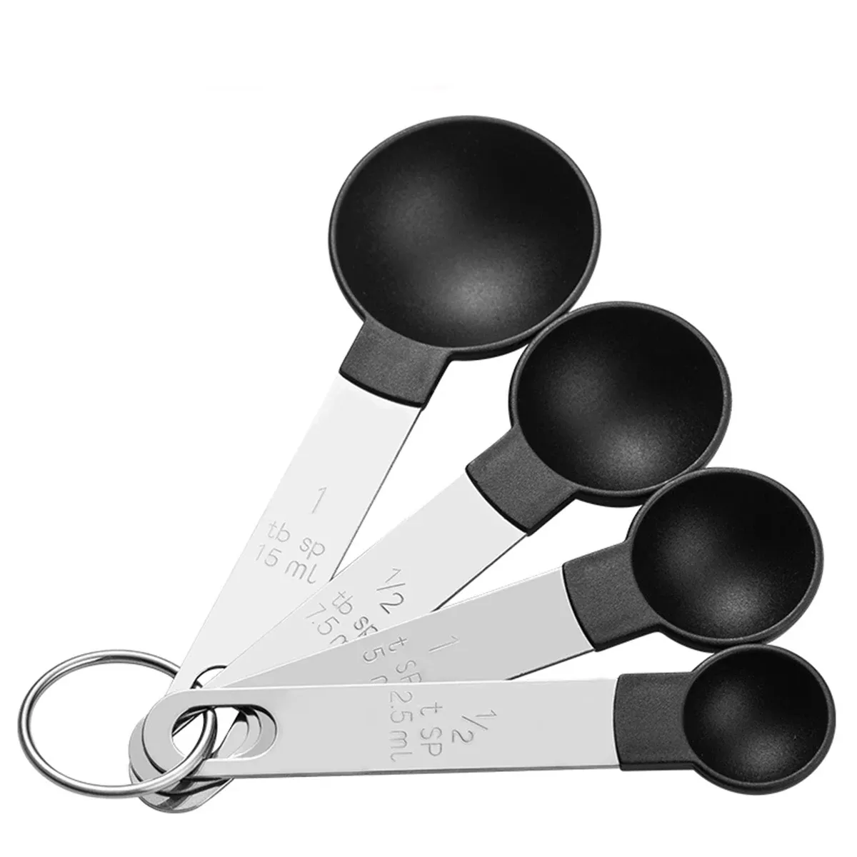 Lot de 4/8 tasses à mesurer en acier inoxydable avec cuillères graduées, pour la cuisine et la pâtisserie à domicile 8