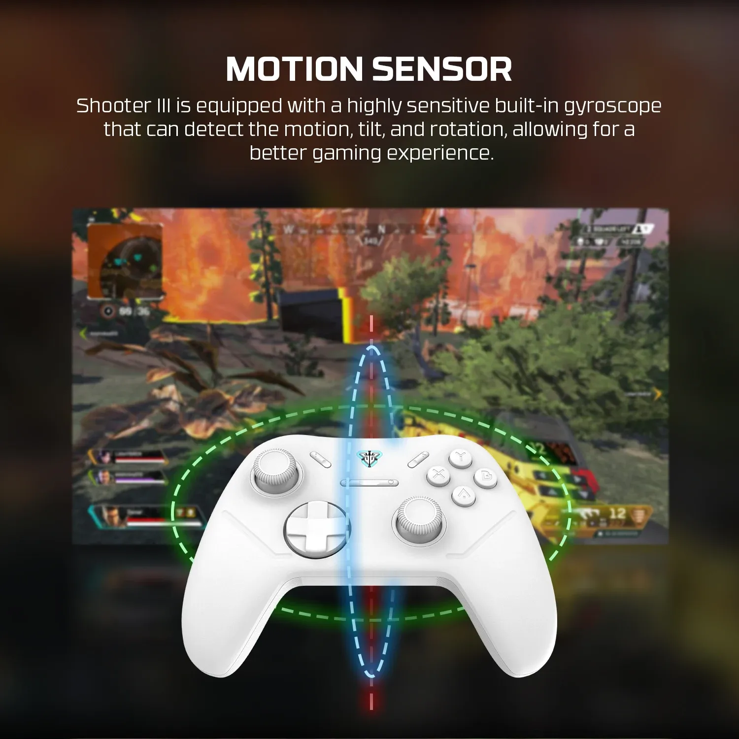 Manette de jeu sans fil Fantech Shooter III WGP13S à déclencheurs et joysticks à effet Hall, taux de scrutation 1000 Hz, compatible PC, Android et Nintendo Switch 4