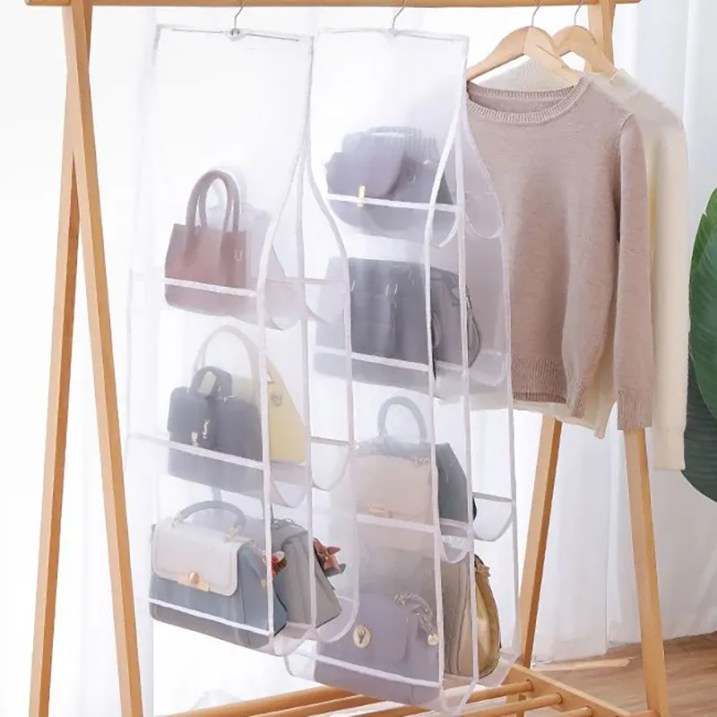 Sac de rangement suspendu transparent en situation