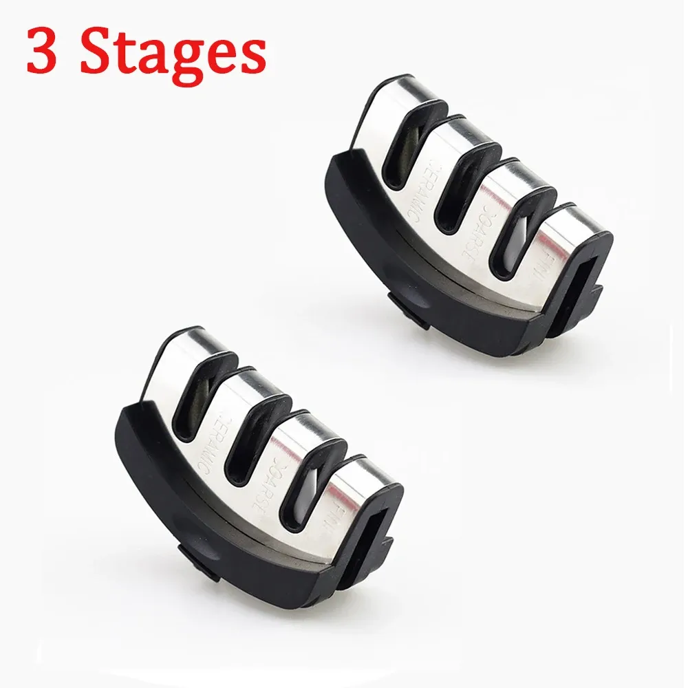 Affûteur de couteaux 3 en 1 antidérapant, manuel, compatible avec tous les formats de couteaux de cuisine, 3 étapes d'affûtage, finition noire mate, design ergonomique 11