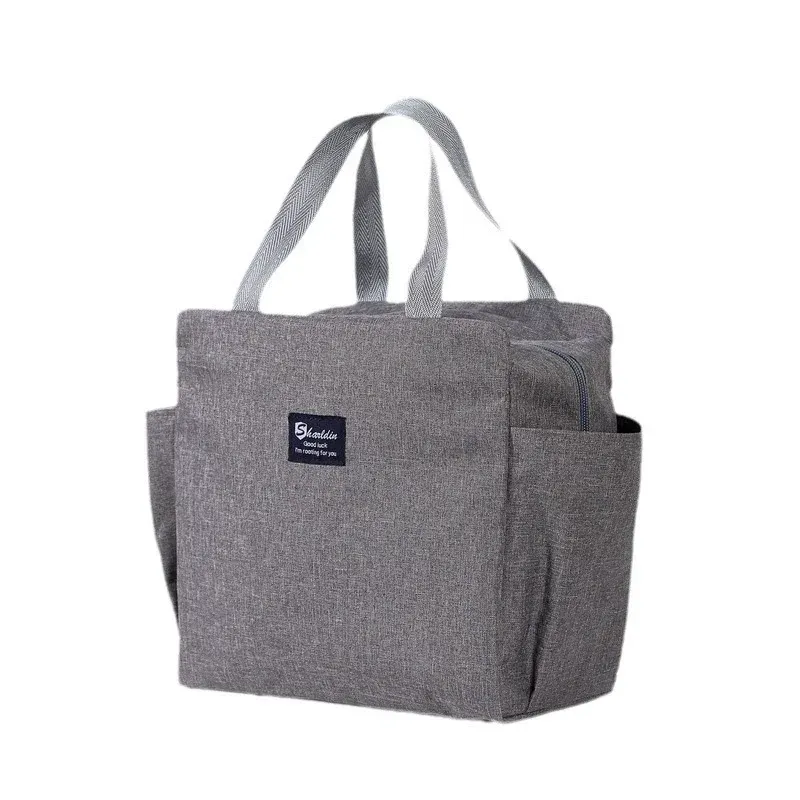Sac à bento isotherme portable à double poche, sac à déjeuner en papier aluminium épais 5