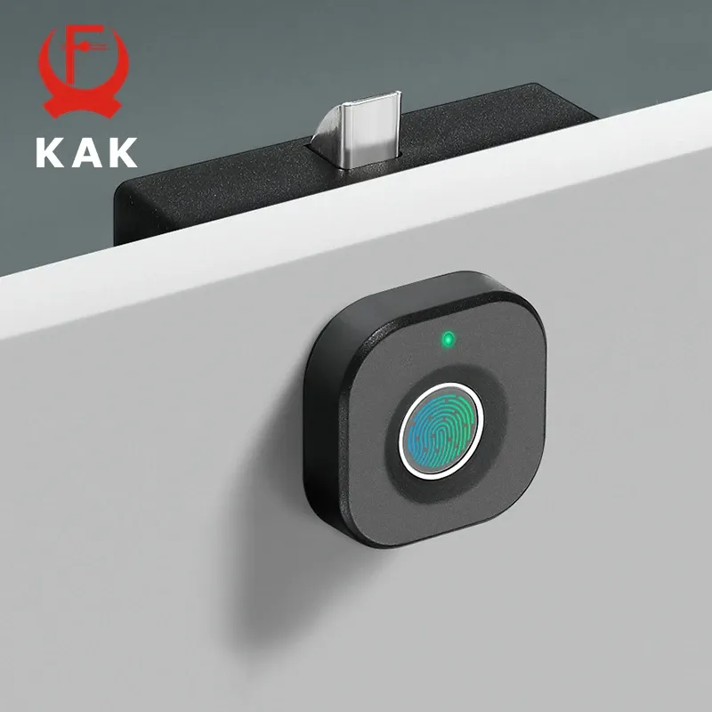 Serrure biométrique KAK à empreintes digitales, serrure d'armoire sans clé noire, serrure de tiroir intelligente, serrure de porte antivol à longue autonomie - Image 1