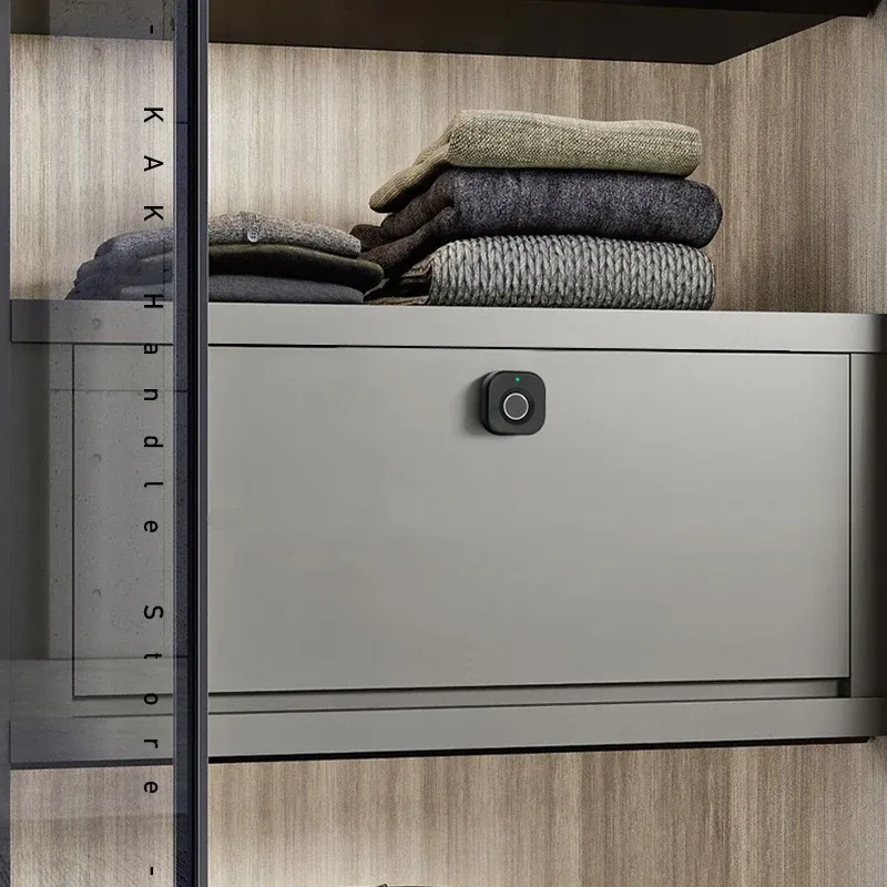 Serrure biométrique KAK à empreintes digitales, serrure d'armoire sans clé noire, serrure de tiroir intelligente, serrure de porte antivol à longue autonomie 3