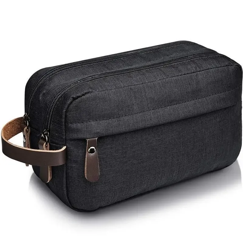 Sac de rangement de voyage grande capacité en tissu cationique, organisateur de toilette et de maquillage à compartiments 9